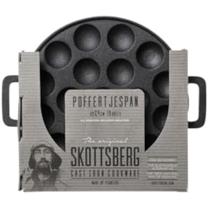 Skottsberg Dutch Mini Pancakes Cast Iron Pan PreSeasoned 94 Wide  Natural NonStick Layer Suitable For All Heatsources - Image 3