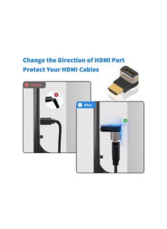 Duttek 8K 90 Degree Hdmi Male To Female Adapter, 2.1 Version Down Angle Hdmi L Shape Flat Extender Adapter Connector For Tv, Roku, Fire Stick, Chromecast, Switch, Laptop, Pc (2 Pack)  - Image 3