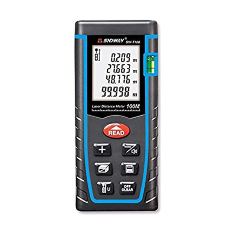 جهاز تحديد المدى بالليزر الرقمي SW-T100، شريط مسافة 100 متر وشاشة LCD ذات 4 خطوط - Image 1
