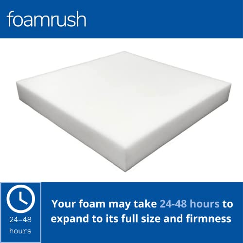 FoamRush 8" x 24" x 27" Upholstery Foam High Density Firm Soft Support (Chair Cushion Square Foam for Dining Chairs, Wheelchair Seat Cushion Replacement) - Image 2