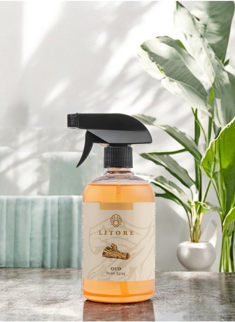 Litore Litore Oud Home Spray, A perfect Air Freshener Spray for home and office, Eliminates Bad Odour- 500 ml 