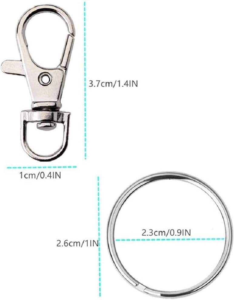 120 Pieces Clasps Bright for Rings Metal Lanyard Snap Hooks Metal Lobster Bright Hooks for Keychain Craf - Image 3