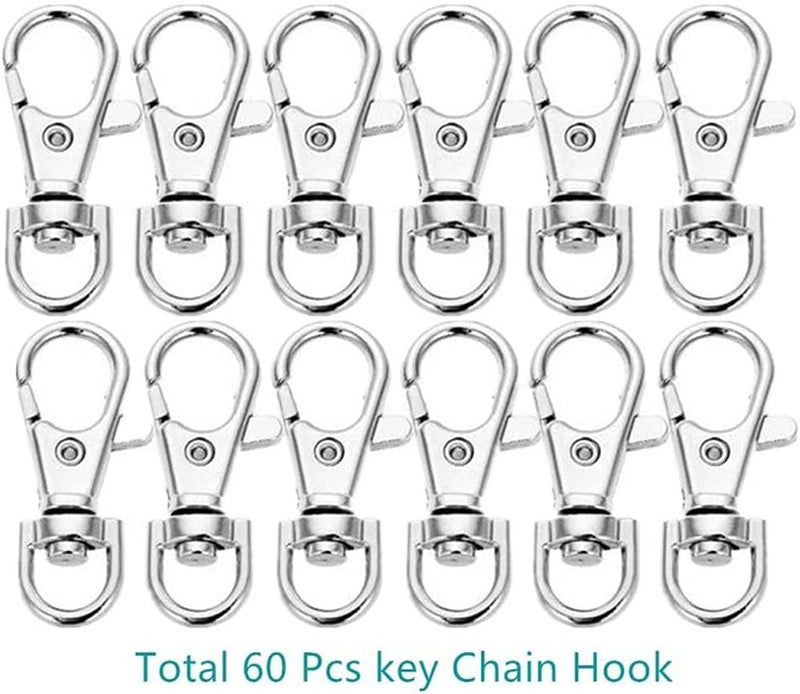 120 Pieces Clasps Bright for Rings Metal Lanyard Snap Hooks Metal Lobster Bright Hooks for Keychain Craf - Image 4