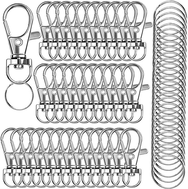 120 Pieces Clasps Bright for Rings Metal Lanyard Snap Hooks Metal Lobster Bright Hooks for Keychain Craf - Image 1