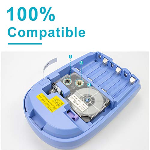 Absonic 5-Pack Compatible Label Tape Replacement for XR-9WE XR-9RD XR-9BU XR-9YW XR-9GN Tape Cassette for KL-60 KL-100 KL-120 KL-750 KL-780 KL-7000 KL-8100 Label Maker, 3/8" x 26', 9mm x 8m - Image 3