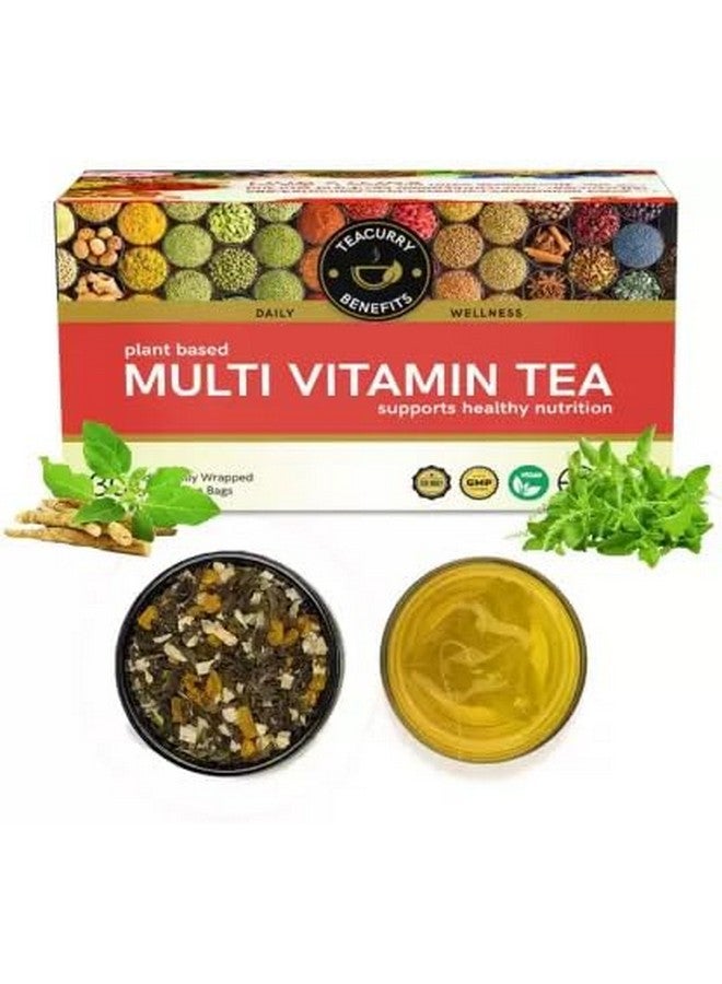 TEACURRY Multivitamin Tea (30 Tea Bags, 1 Month Pack) - Essential Minerals & Vitamins For Daily Energy & Stamina | Plant Only Multivitamin Tea For Men & Women And Kids - Image 1