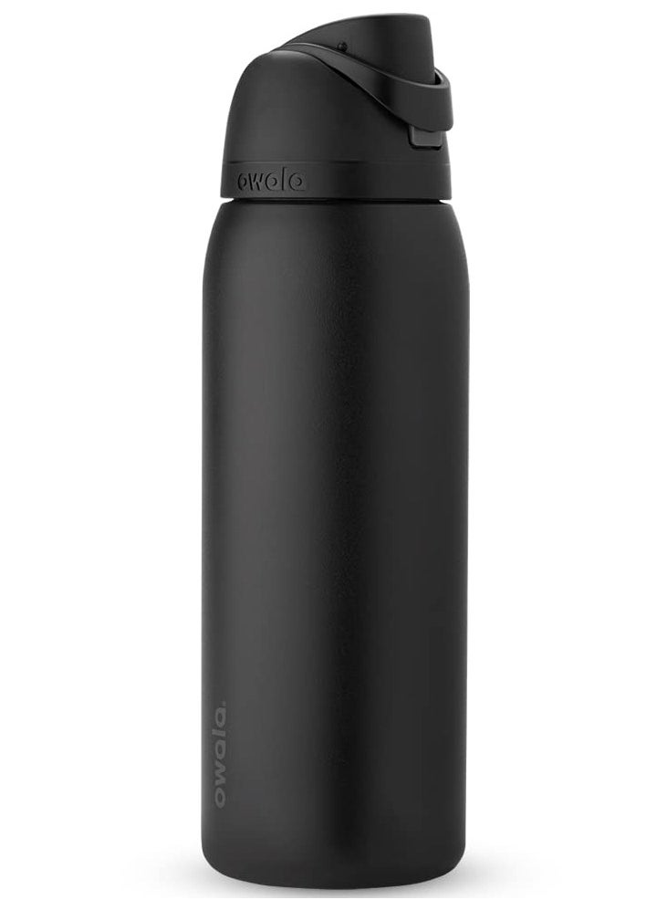 Owala Owala FreeSip Insulated Stainless Steel Water Bottle with Straw for Sports, Travel, and School BPA-Free Sports Water Bottle, 40 oz, Very, Very Dark  - Image 1