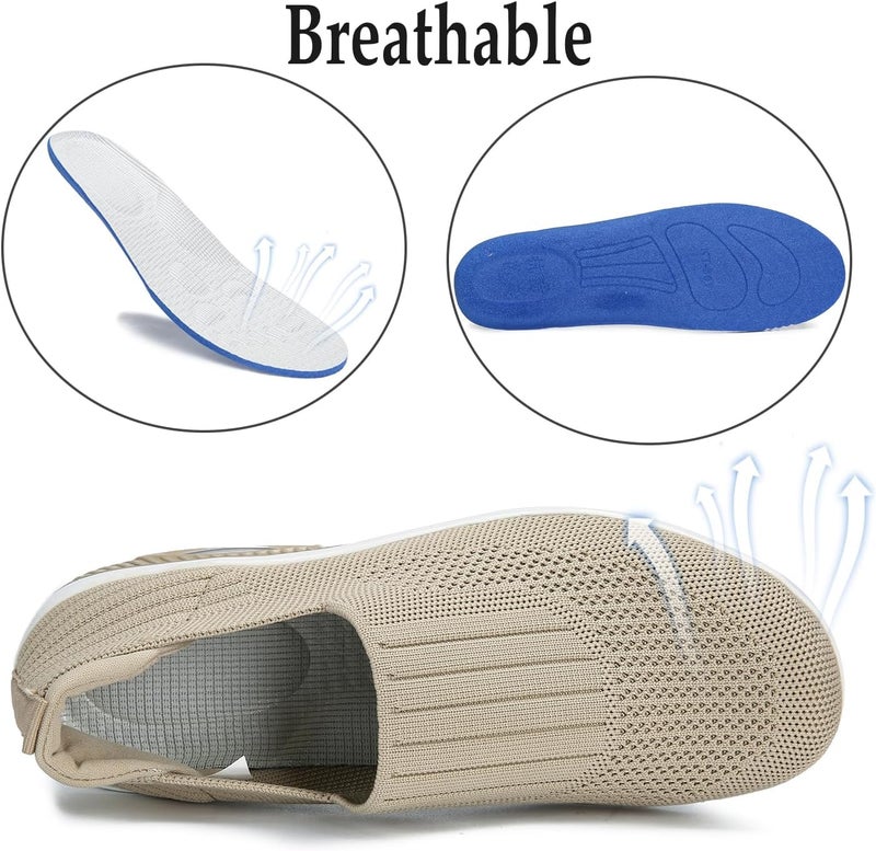 Women Mary Jane Sneakers Platform Sneakers Air Cushion Slip-on Walking Shoes Orthopedic Diabetic Walking Wedge Sneaker Ladies Toning Rocker Shoes - Image 4