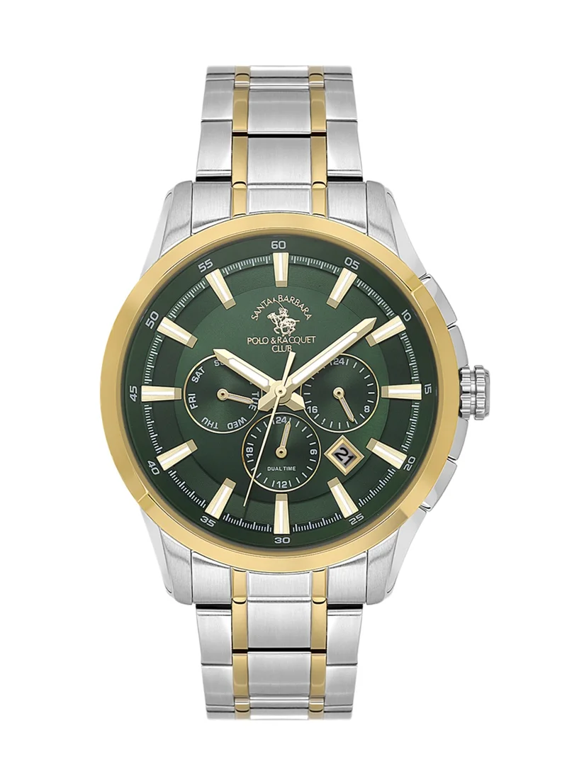 SANTA BARBARA POLO & RACQUET CLUB Santa Barbara Polo & Racquet Club - Legend Men's Watch | Stainless Steel Band with Steel Case | Analog | Round Dial | Mineral Glass | Japanese Quartz | Water Resistance 50 Meters