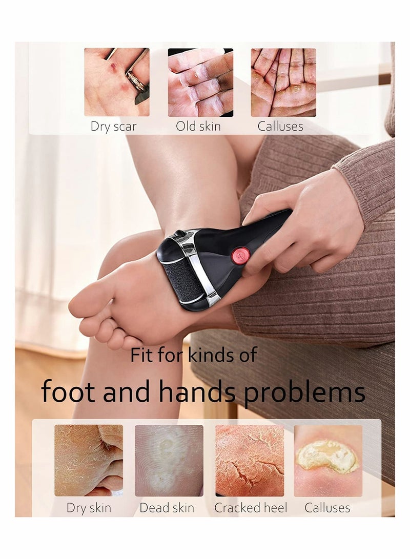 Electric Foot File USB Rechargeable Waterproof Callus Remover with 3 Rollers and 10 in 1 Foot Care Set for Dry Cracked Heels - Image 4