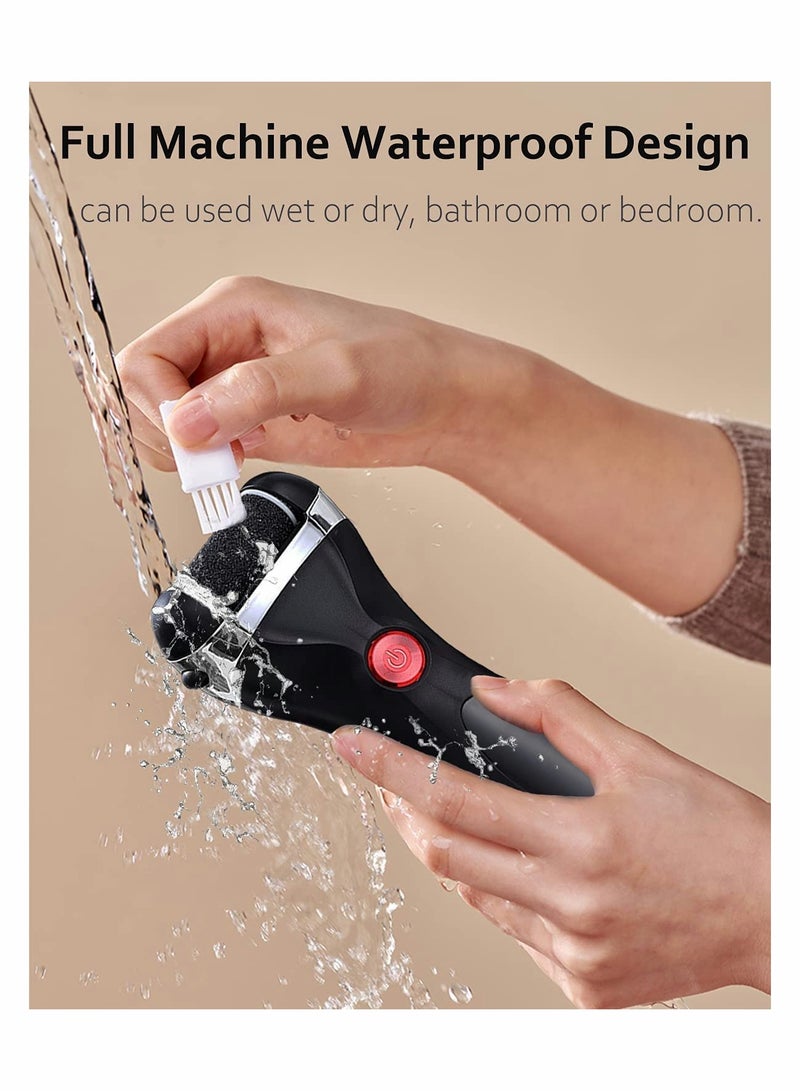 Electric Foot File USB Rechargeable Waterproof Callus Remover with 3 Rollers and 10 in 1 Foot Care Set for Dry Cracked Heels - Image 3