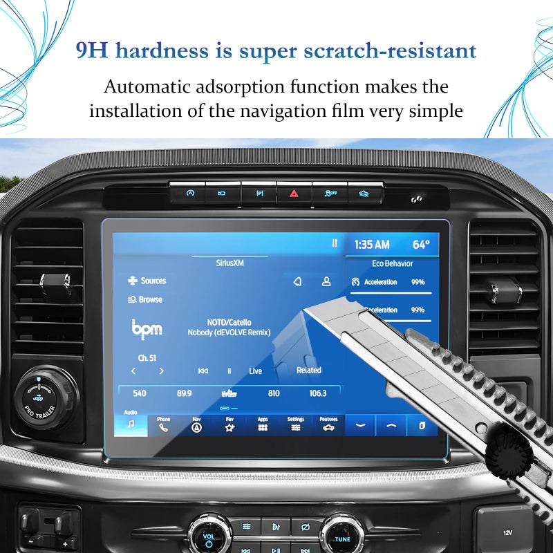 SKTU for 2024 2025 2026 F150 Screen Protector for 2021-2026 Ford F-150/2022-2025 Ford F-150 Lightning/2022-2024 Ford Expedition 12 Inch Navigation 2024 2025 2026 F-150 Accessories Tempered Glass [Ultra HD, Anti-Glare, 9H Hardness] - Image 2