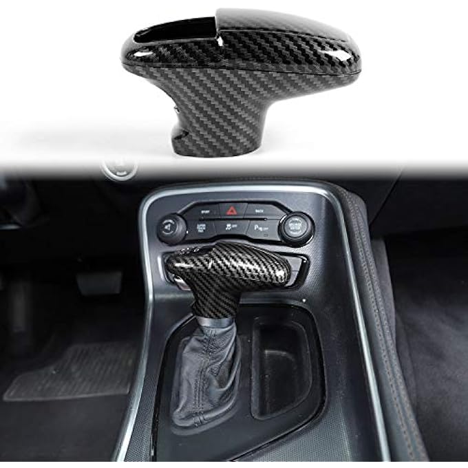 Unity Voodonala for Challenger Charger ABS Carbon Fiber Gear Shift Shifter Knobs Cover Trim for 20152025 Dodge Challenger Charger 20182025 Durango Interior Accessories 3pcs - Image 1