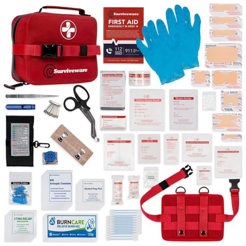 Surviveware Waterproof Premium Survival First Aid Kit - Survival Emergency Preparedness for Travel Camping Gear, Survival Kit and Outdoor Emergencies - Survival Kit - FSA, HSA Eligible 184 Pcs - Image 2