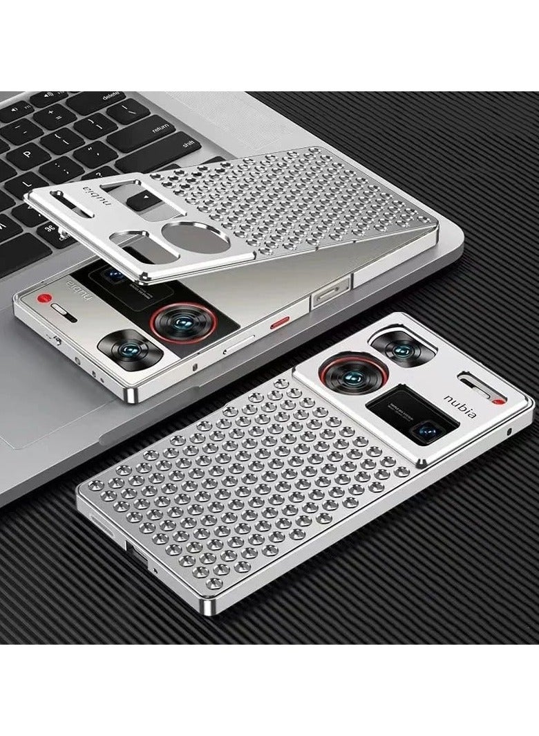 عام Case Compatible with ZTE Nubia Z60 Ultra, Magnetic Metal Frame + Matte [Body Armor] [Honeycomb Heat Sink] Back, Non Slip Shockproof Case with Camera Protector - Image 2