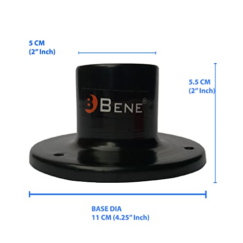 BENE Base Stand Round for Garden Lights for Home, 11 CM, Stand for Lamps Outdoor, Main Gate Lamp Base for Garden, Outdoor & Patio (Black, Pack of 2) - Image 3