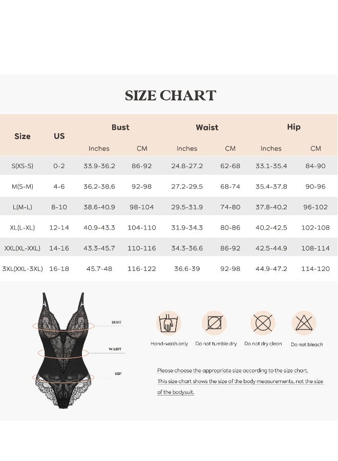 Lace Bodysuit for Women Tummy Control Shapewear Sleeveless Tops V-Neck Backless Camisole Jumpsuit Shaper - Image 3
