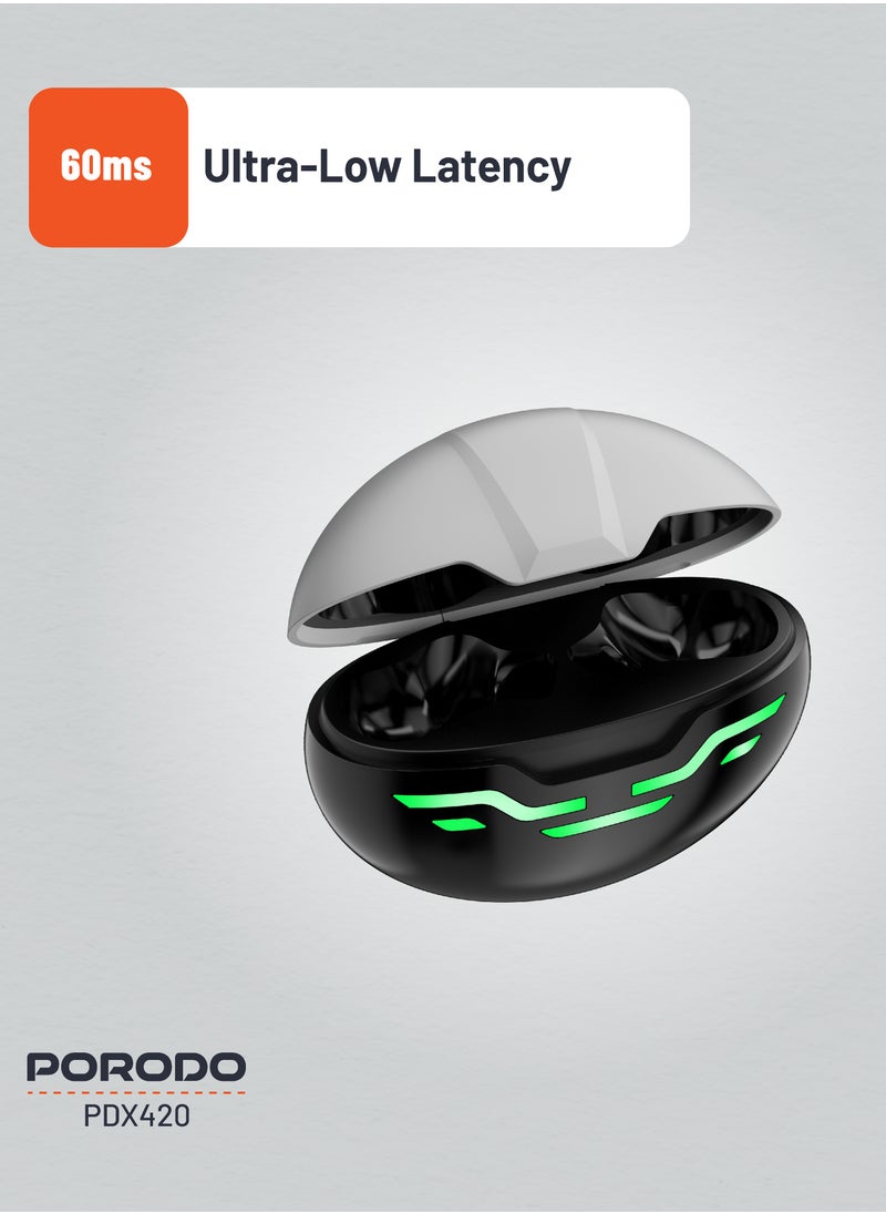 porodo - Gaming Earbuds Ultra Low Latency with Dual Mic ENC and RGB Lights / Game Music & calls / Smart Touch Controls - Black - Image 1