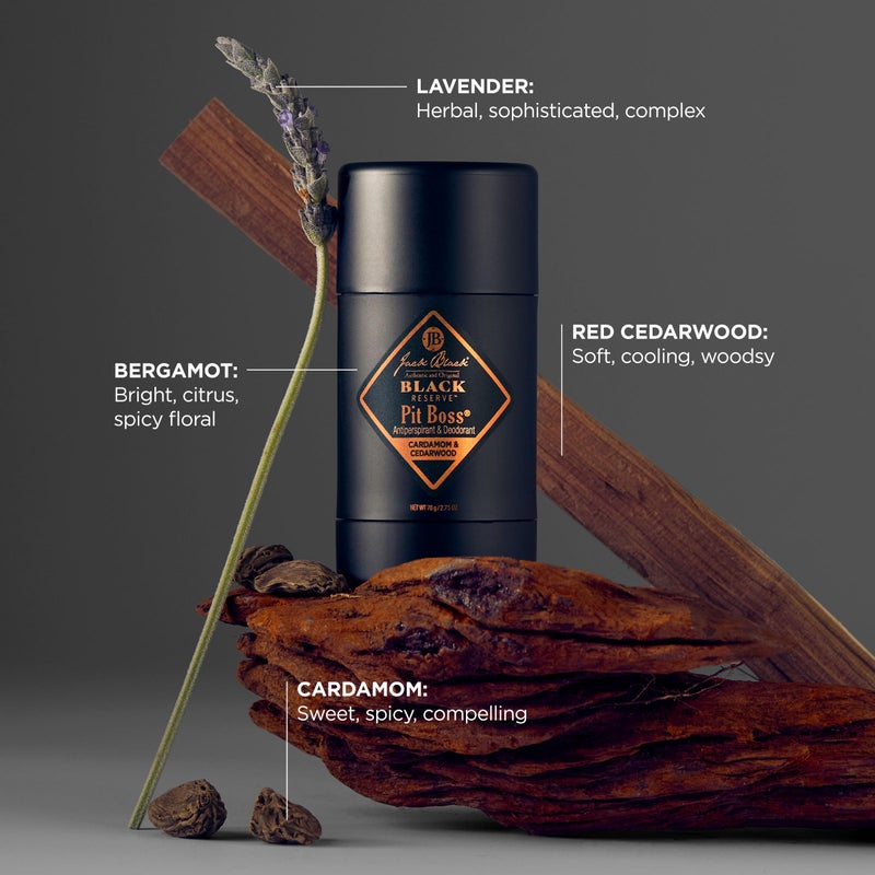 Jack Black Pit Boss Black Reserve Antiperspirant & Deodorant Men - 2.75 oz - Cardamom & Cedarwood - Mens Deodorant for Sensitive Skin - Image 4