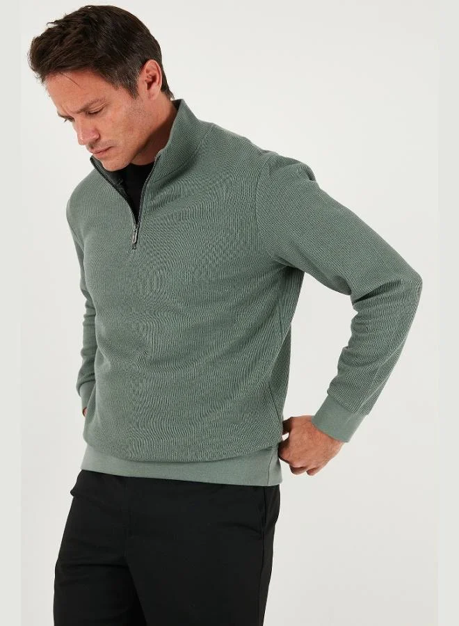 Buratti  Buratti Cotton Regular Fit Half-Zip Stand-Up Collar Sweatshirt Men's SWEAT 5905716 for Men | Best Price UAE