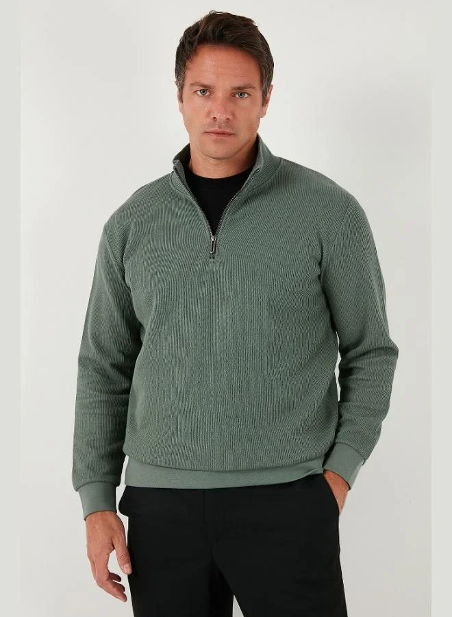 Buratti  Buratti Cotton Regular Fit Half-Zip Stand-Up Collar Sweatshirt Men's SWEAT 5905716 for Men | Best Price UAE