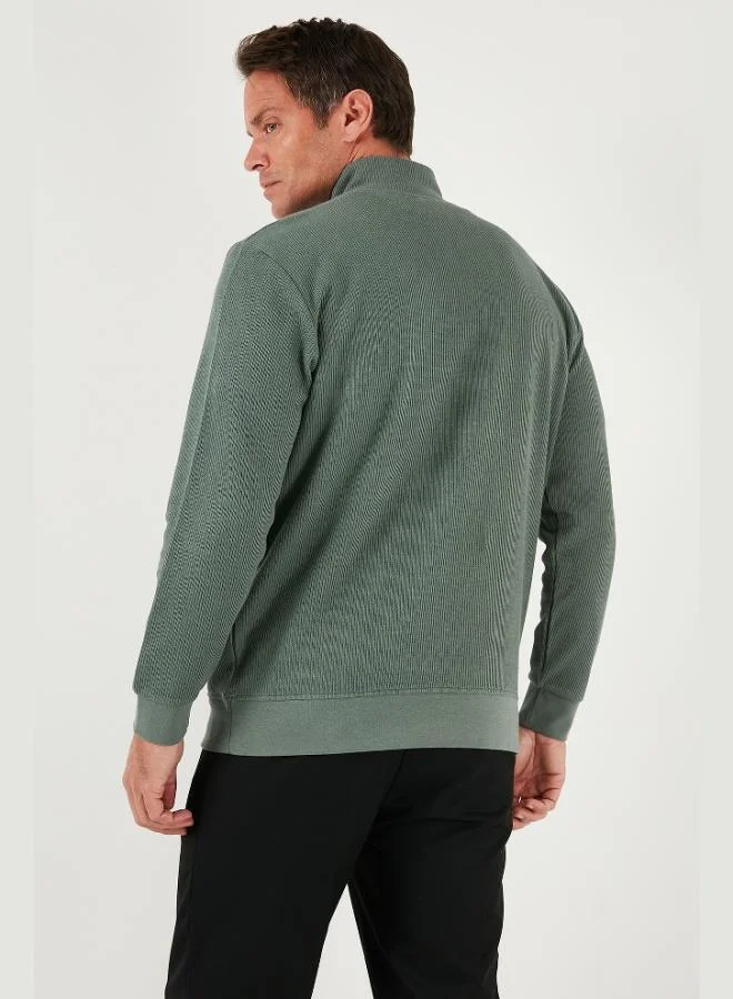 Buratti  Buratti Cotton Regular Fit Half-Zip Stand-Up Collar Sweatshirt Men's SWEAT 5905716 for Men | Best Price UAE