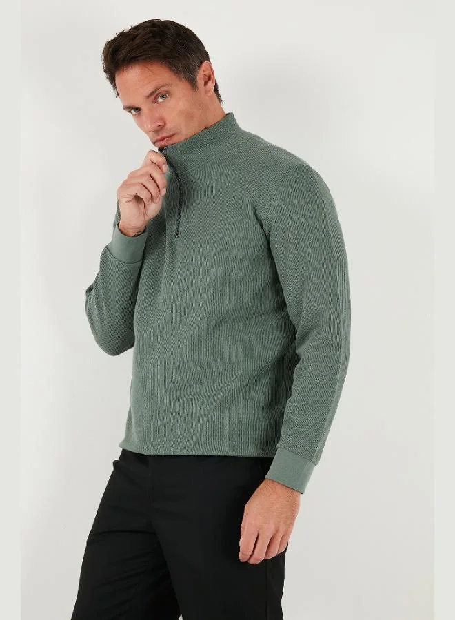 Buratti  Buratti Cotton Regular Fit Half-Zip Stand-Up Collar Sweatshirt Men's SWEAT 5905716 for Men | Best Price UAE