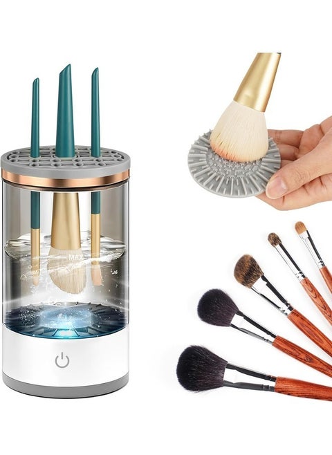 Electric Makeup Brush Cleaner Machine - Fast Automatic Spinning Brush Cleaner for All Sizes, Ideal for Beauty Blenders and Tools, Perfect Gift for Makeup Enthusiasts