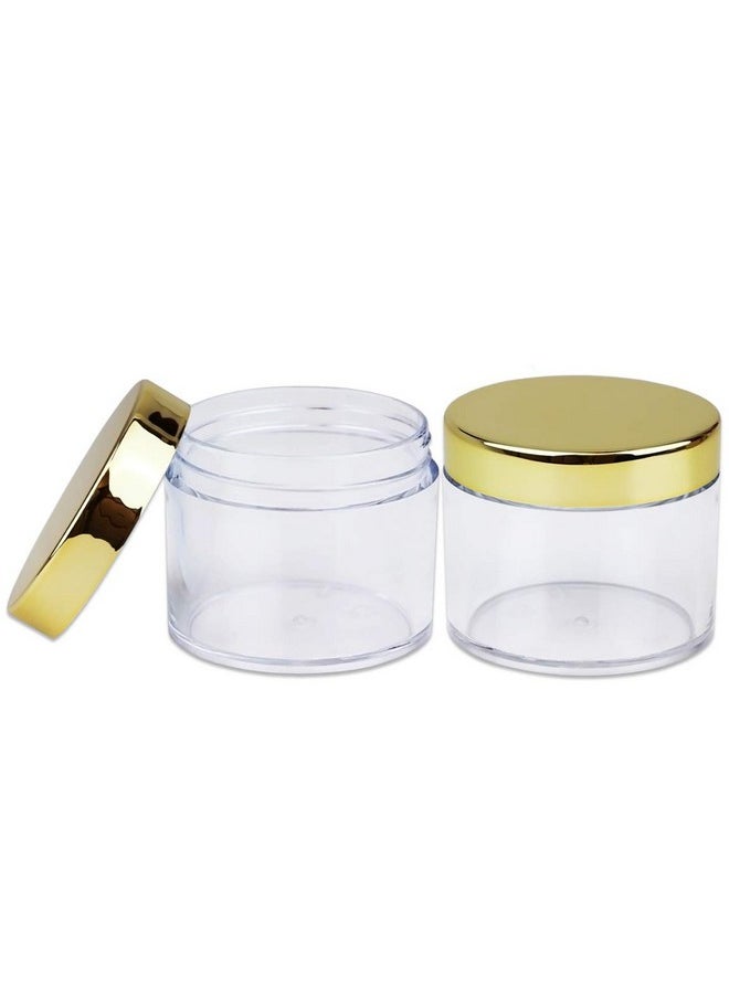 بيوتيكوم Beauticom® 2 أونصة/ 60 جرام/ 60 مل (الكمية: 12 عبوة) برطمانات بلاستيكية شفافة مستديرة سميكة الجدار مانعة للتسرب مع أغطية ذهبية لمستحضرات التجميل، مرطب الشفاه، ملمع الشفاه، الكريمات، المستحضرات، السوائل  - Image 5