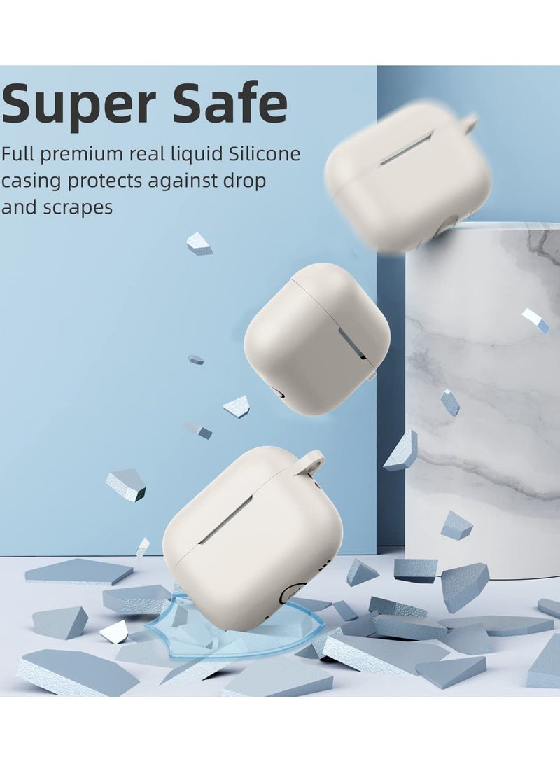 AirPods Pro 2 Case Cover for Women and Men, Soft Silicone Protective Case for Airpods Pro 2 Generation 2023 2022 and AirPods Pro 1st 2019 with Keychain Front LED Visible White  - Image 4