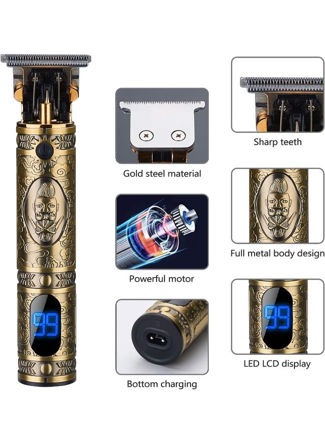 Daling Men's Hair Clippers Rechargeable LCD Display Beard Trimmer Electric Shavers Carbon Fiber Trimming Kit for Heads Hair Trimmer for Men Wireless Rechargeable - Image 5