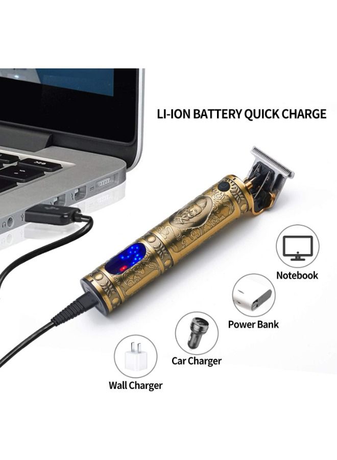 Daling Men's Hair Clippers Rechargeable LCD Display Beard Trimmer Electric Shavers Carbon Fiber Trimming Kit for Heads Hair Trimmer for Men Wireless Rechargeable - Image 3