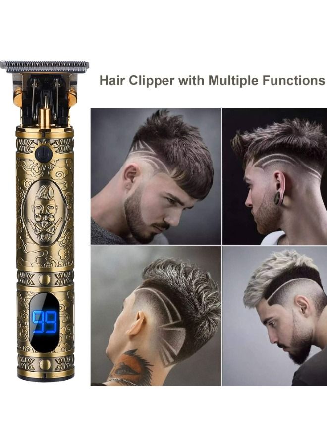 Daling Men's Hair Clippers Rechargeable LCD Display Beard Trimmer Electric Shavers Carbon Fiber Trimming Kit for Heads Hair Trimmer for Men Wireless Rechargeable - Image 1