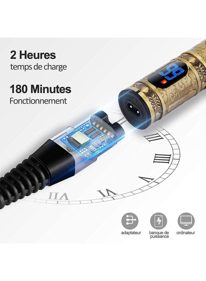 Daling Men's Hair Clippers Rechargeable LCD Display Beard Trimmer Electric Shavers Carbon Fiber Trimming Kit for Heads Hair Trimmer for Men Wireless Rechargeable - Image 4