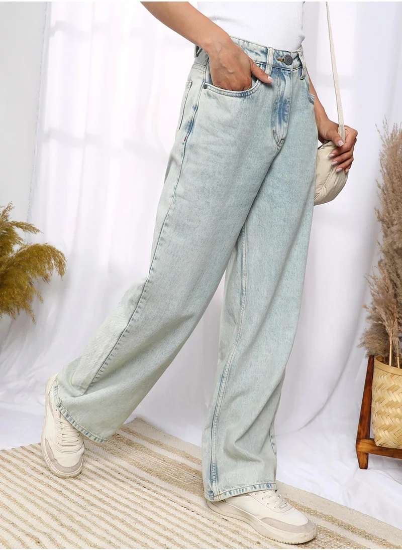 PINACOLADA Women's Light Blue Ombre-Wash Denim Jeans