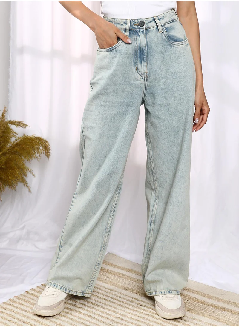 PINACOLADA Women's Light Blue Ombre-Wash Denim Jeans