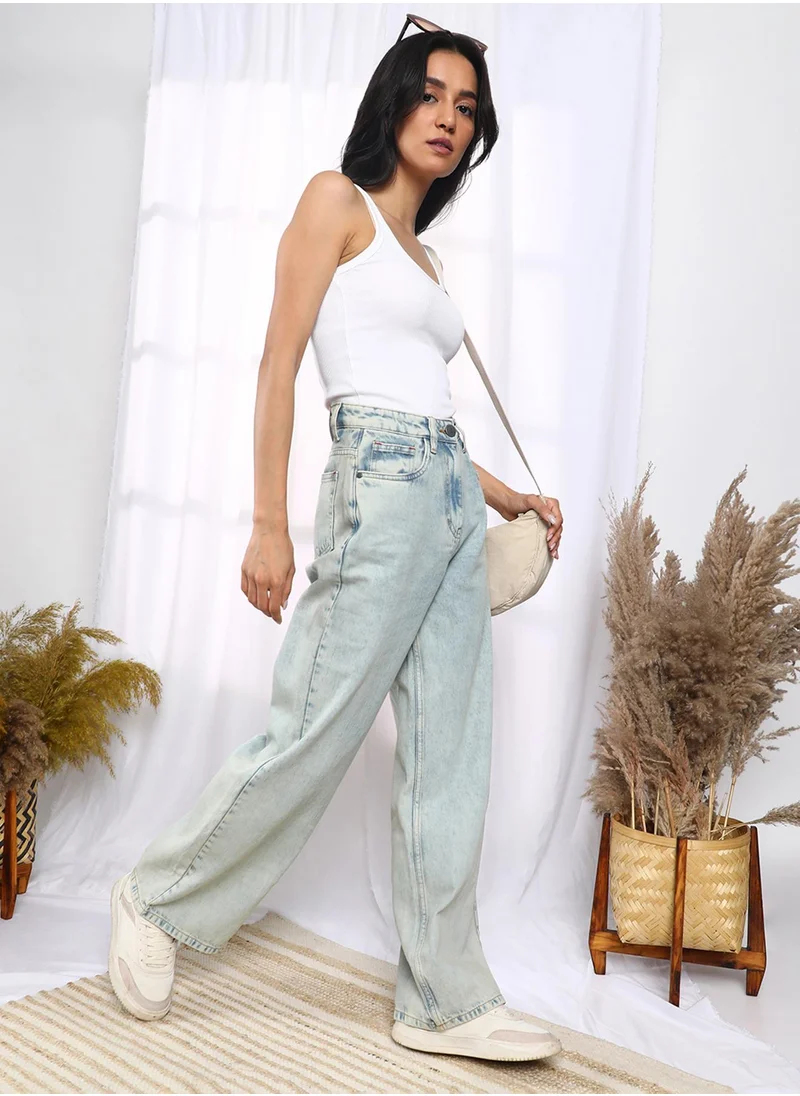 PINACOLADA Women's Light Blue Ombre-Wash Denim Jeans