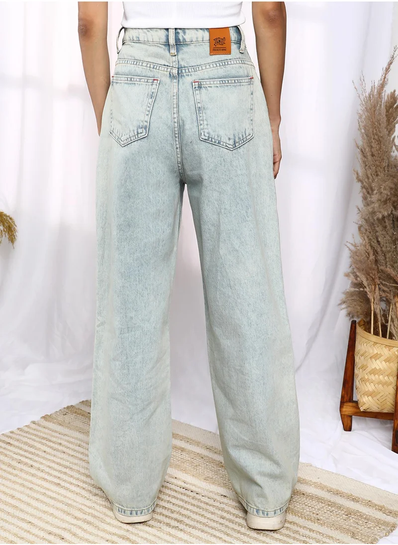 PINACOLADA Women's Light Blue Ombre-Wash Denim Jeans