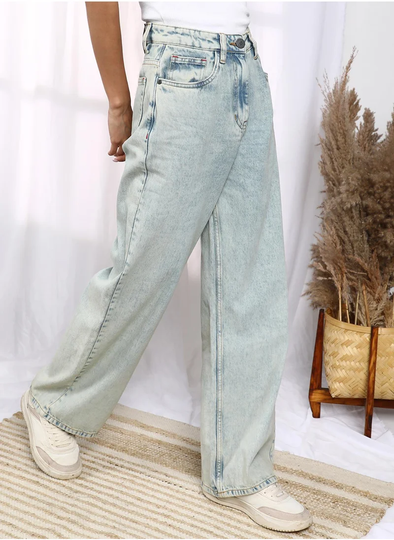 PINACOLADA Women's Light Blue Ombre-Wash Denim Jeans
