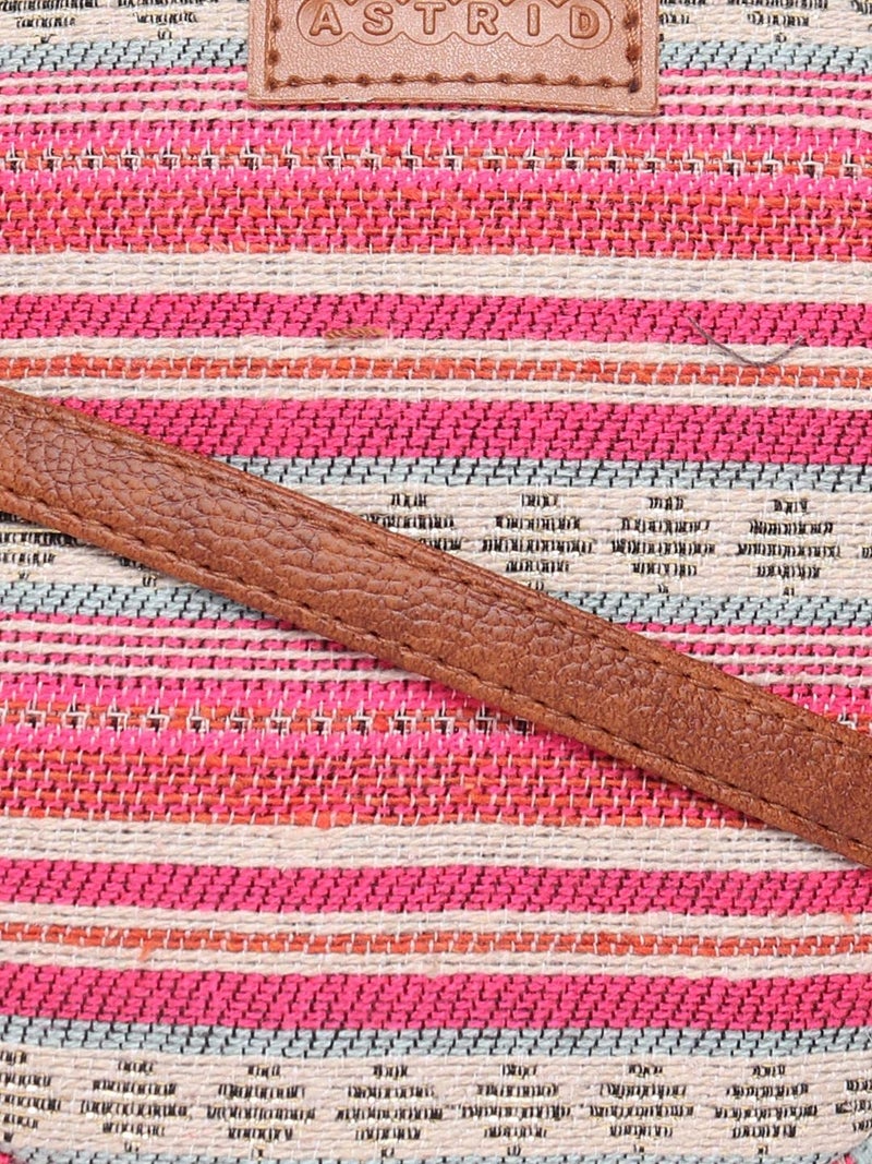 ASTRID Round Textured Sling Bag For Girls (Pretty Pink) - Image 4