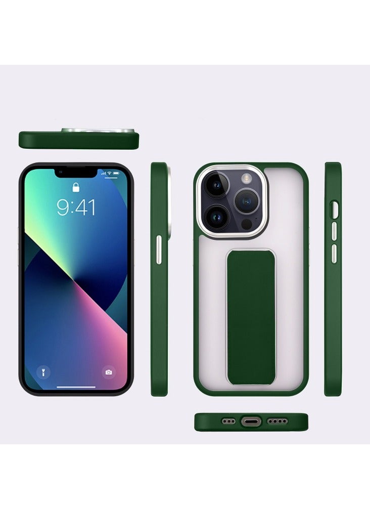 نيو كفر حماية لجهاز آيفون 14 برو مع مسند مغناطيسي ، أخضر داكن - Image 3