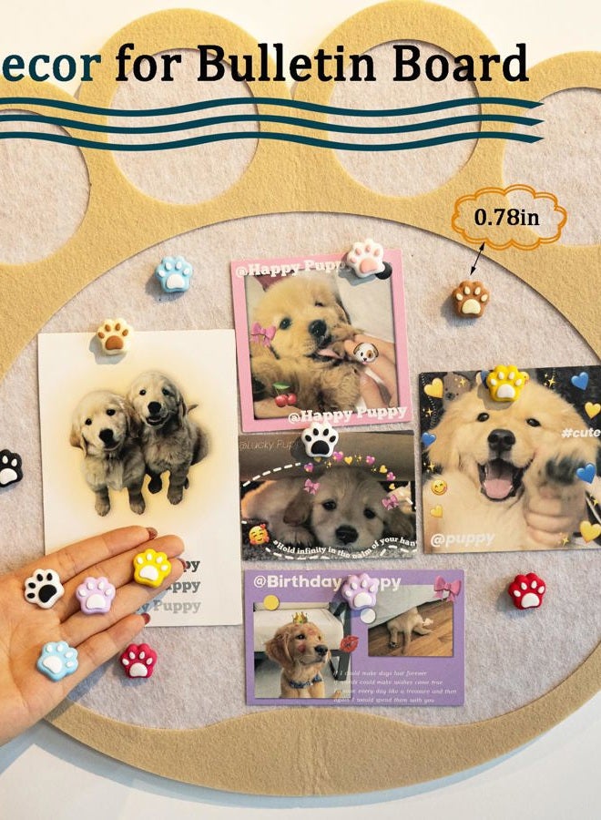 Tandarui 30Pcs Push Pins for Bulletin Board,Cat Push pins,Decorative Thumb Tacks,Animal Dog Cute Pins for Women Office Decor,Classroom,Home Decor (30-Cat Paw) - Image 4