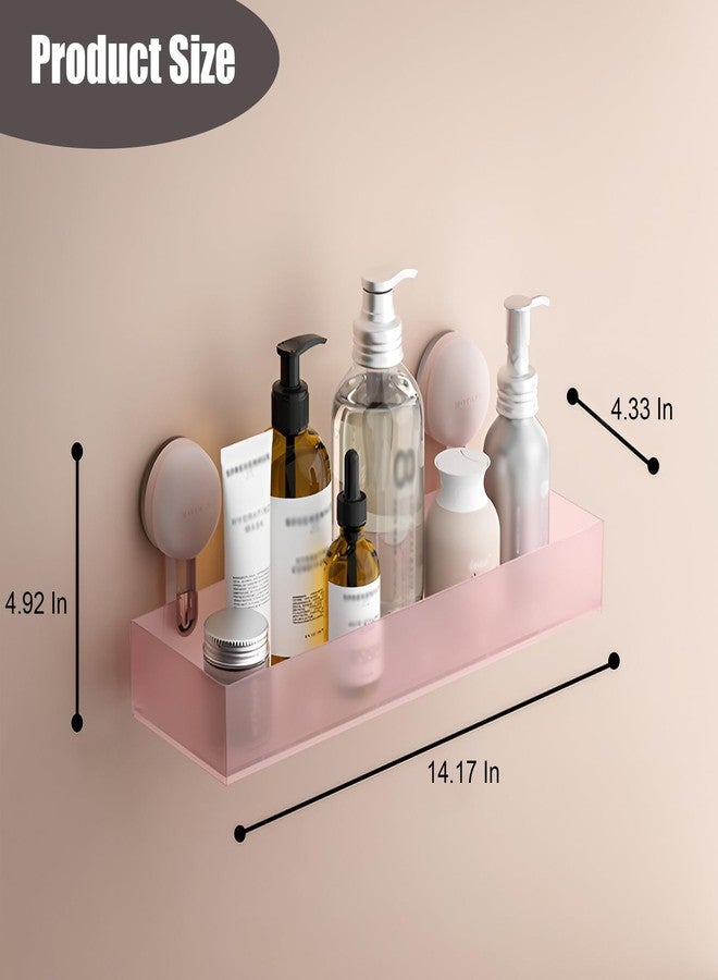 LamChyar Bathroom Suction Cup Storage Holder, Shower No Drill Shelf, Suction Cup Wall Mounted Bathroom Shelves Macaroon Color, Bathroom Shower Organizer (Pink) - Image 3