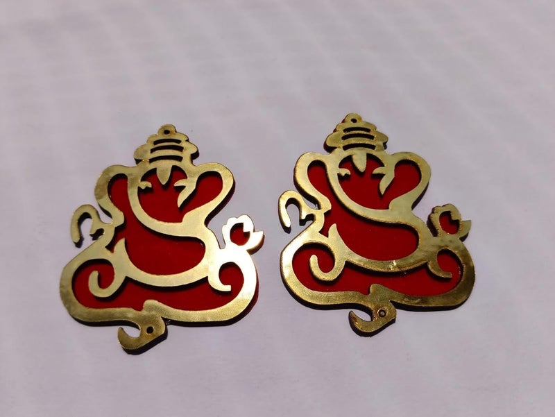 NNJ GROUP Decorative Ganeshji Shubh Labh Kalash MDF Pichwai Cow Cutouts for Temple and Festival Home Decor and Festival CelebrationEach of Cutout 2 Piece Pack of 8 Cutout - Image 2