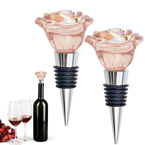 Arvintas 2 PACK Rose Wine Stopper Bottle Stopper Wine Saver Reusable Wine Corks For Beverage Wine Preserver Wine Saver Keep Wine Fresh Wine Accessories Gifts for Wine Lovers Wedding Favors Style 1 - Image 1