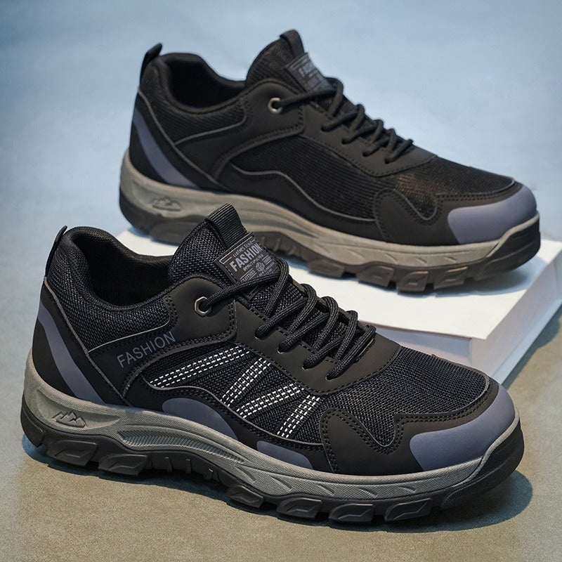 Men's Summer Hiking Shoes Breathable Mesh Outdoor Sports Shoes Non-Slip Wear-Resistant Lightweight Work Trekking Sneakers