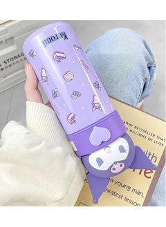 VUCATIN Cute Water Bottle Cartoon Thermos Water Bottle Cute Insulated Water Bottle Stainless Steel Water Cup for Hot or Cold Drinks Adorable Travel Mug School Boys Girls 350ML/12.3oz (Purple)  - Image 4