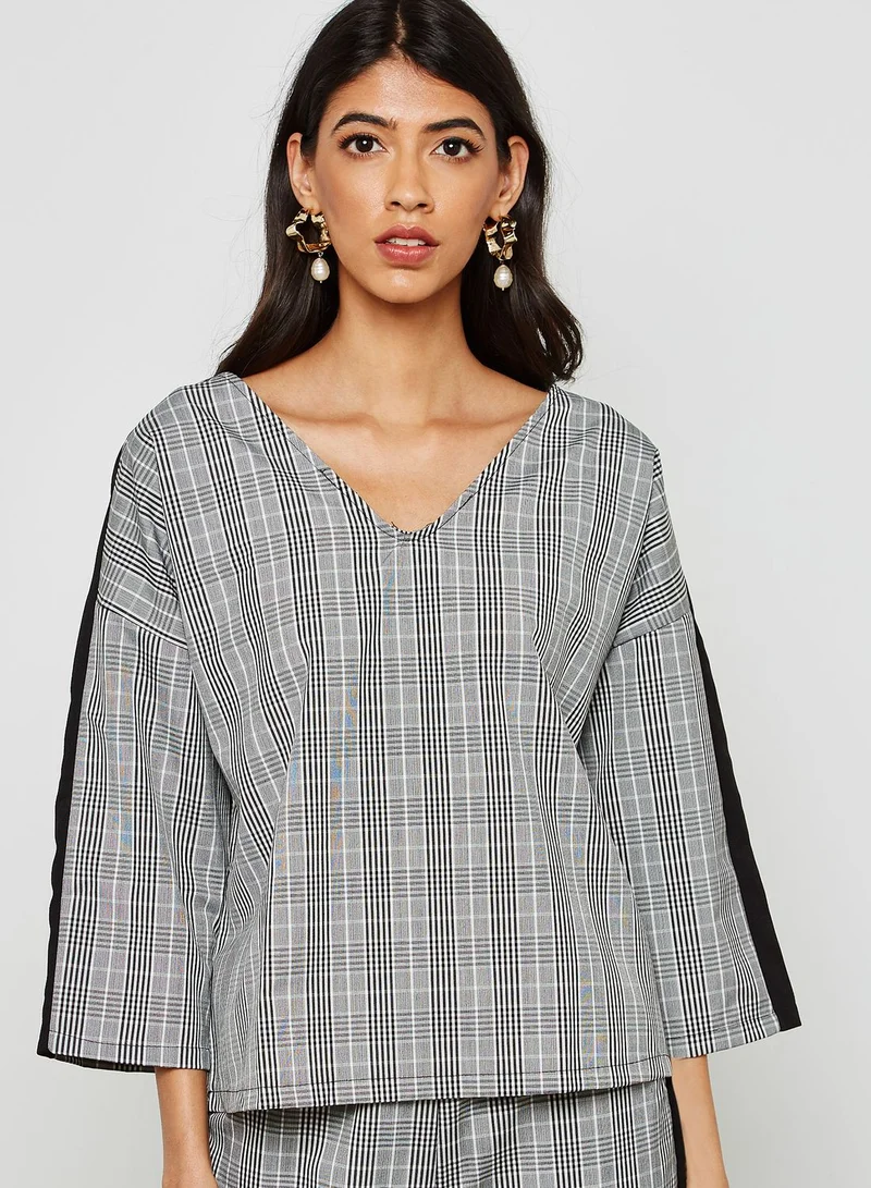 ELLA Checked Side Paneled Panst Set