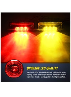 KASTWAVE LED Marker Light TL-33 4PCS 3.9 Inch 3 Led Truck Trailer Light Front Rear LED Side Marker Lights Clearance Indicator Lamp Waterproof Sealed Surface Mounted LED Marker Light  - Image 3