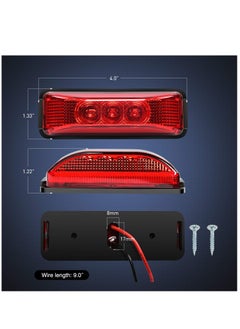 KASTWAVE LED Marker Light TL-33 4PCS 3.9 Inch 3 Led Truck Trailer Light Front Rear LED Side Marker Lights Clearance Indicator Lamp Waterproof Sealed Surface Mounted LED Marker Light  - Image 4